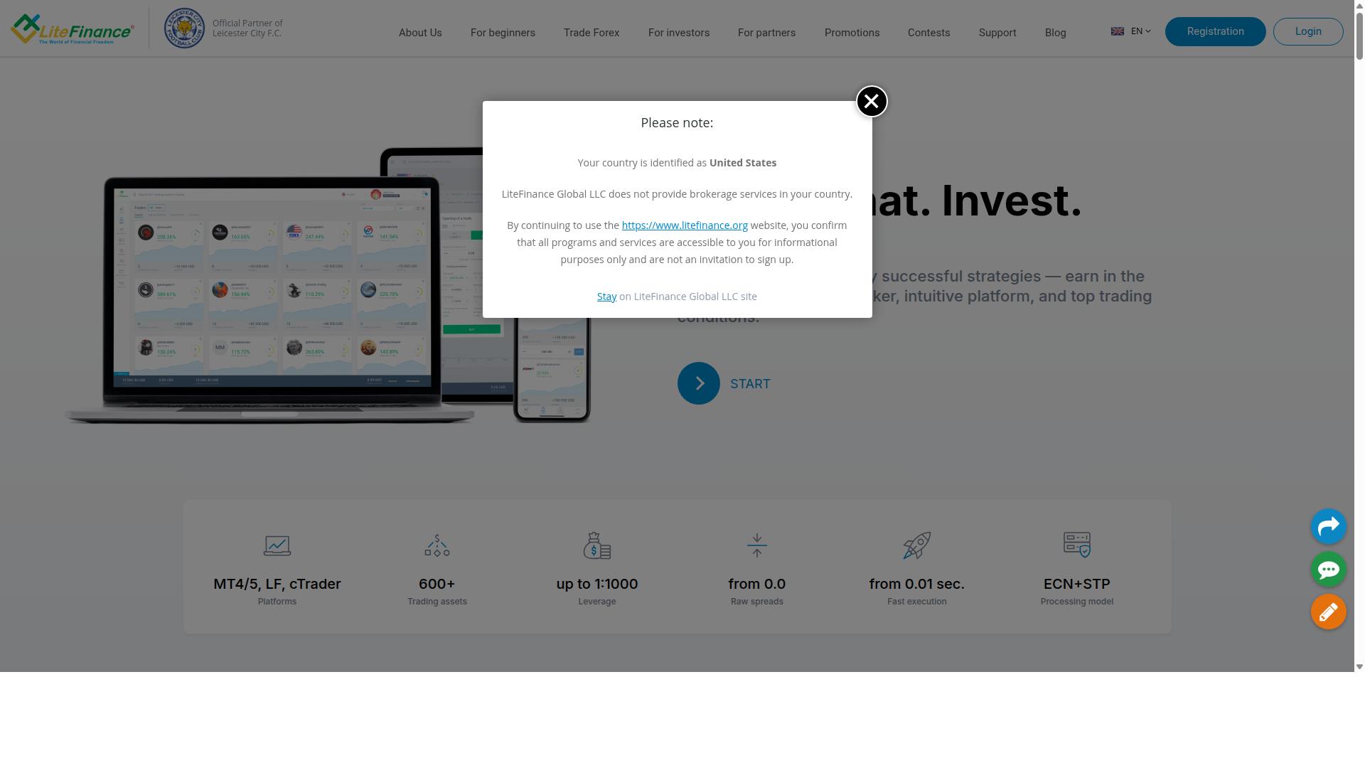 LiteFinance website