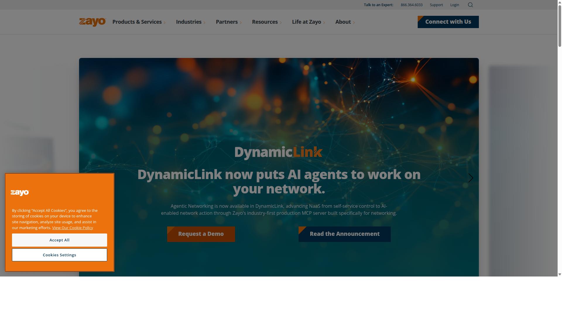 Zayo website