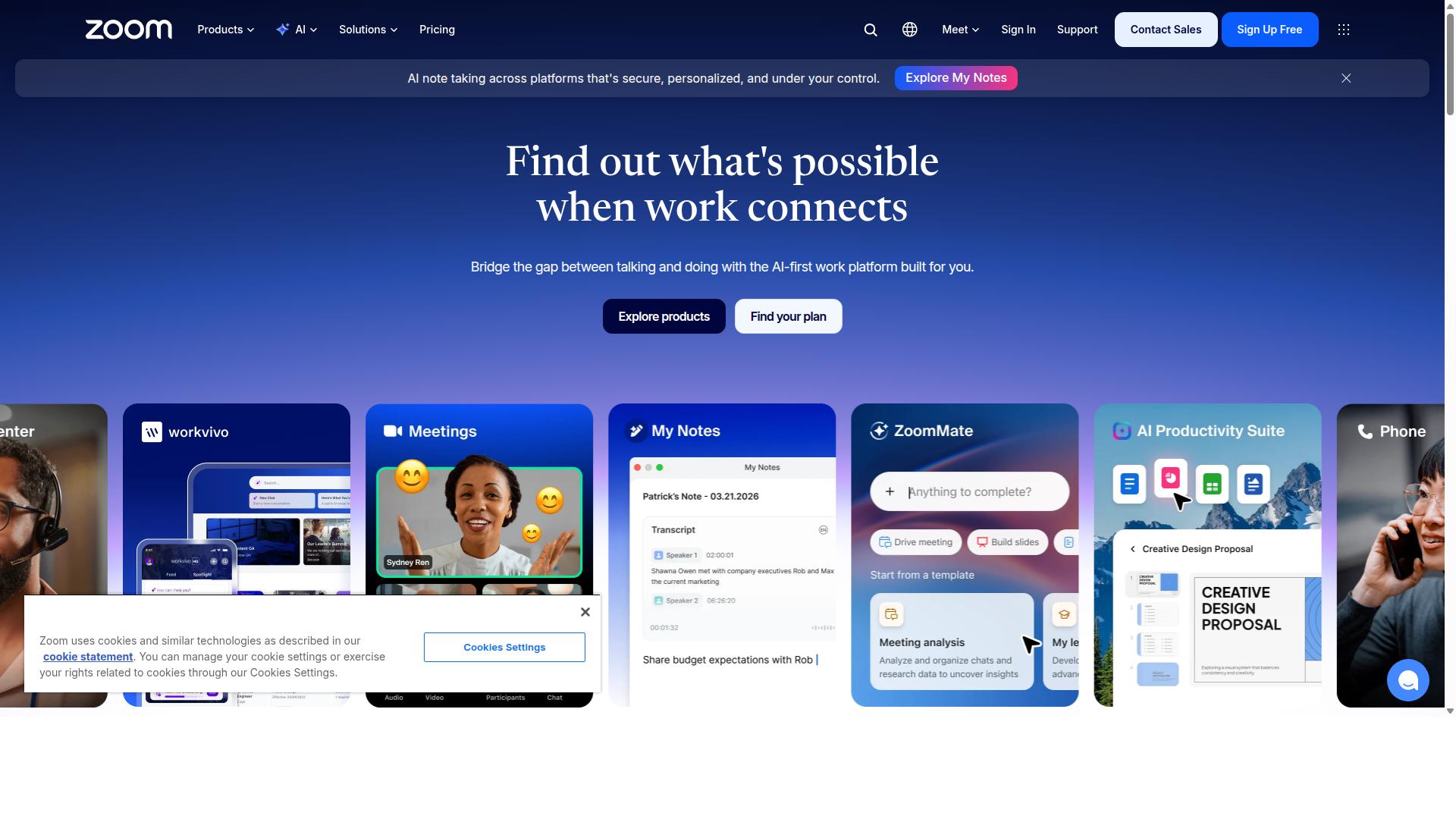 Zoom website